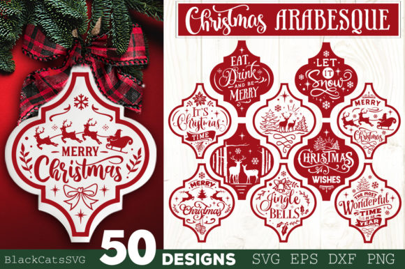 Download Christmas Arabesque Tile SVG Bundle SVG - Arabesque tile svg Collection