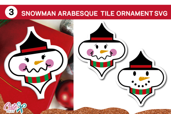 Download Snowman Christmas Arabesque Tile Svg Cut - Premium Resources